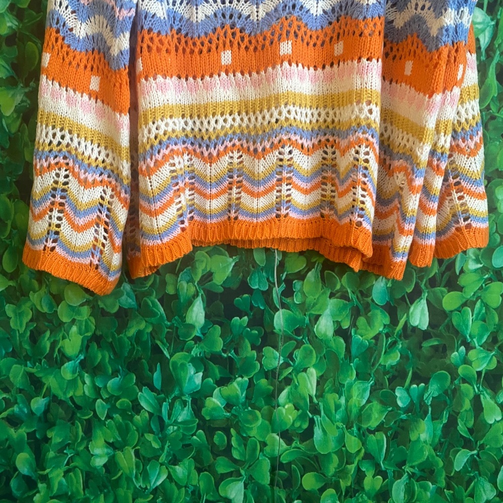Shein - Colorful Crochet Knit Sweater(curvy size) - Picture 3 of 9